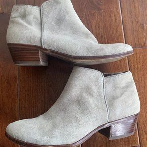 Sam Edelman Gray Suede Side Zip Ankle Boots Bootie Size 6.5M Sty…